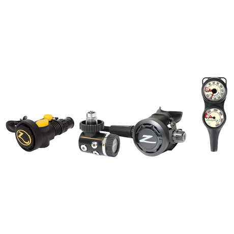 Zeagle Complete Regulator Set – Onyx II 1st Stage Yoke with Onyx 2nd Stage Regulator + Octo Z II + 2-Gauge Console — DIN