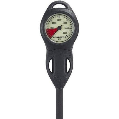 Scubapro Compact Plastic Pressure Gauge with Rubber U-Line boot and HP hose Dive Console - PSI