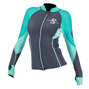 Scubapro Everflex 1.5mm Long Sleeve Womens Top Scuba Diving Wetsuit-Caribbean(Teal)-XS-