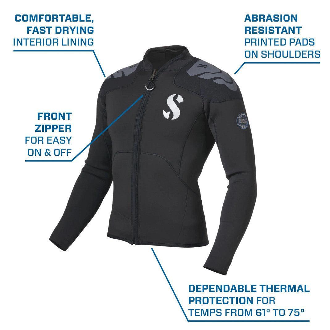 Scubapro Everflex Yulex Hoodless Vest 3mm Long Sleeve Men's-
