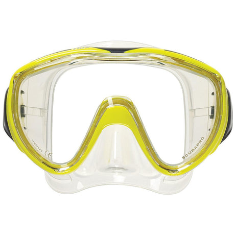 Scubapro Flux Low-Volume Single Lens Scuba Diving Mask-Yellow-Clear-
