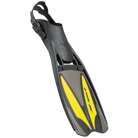 Scubapro Jet Sport Adjustable Open Heel Scuba Diving Fin-Black/Yellow-XS (5-6)-