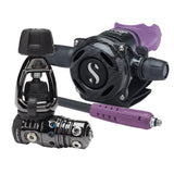 Scubapro MK25 EVO/A700 CARBON BT Dive Regulator DIN with Mouthpiece & Hose Protector-Purple-YOKE-