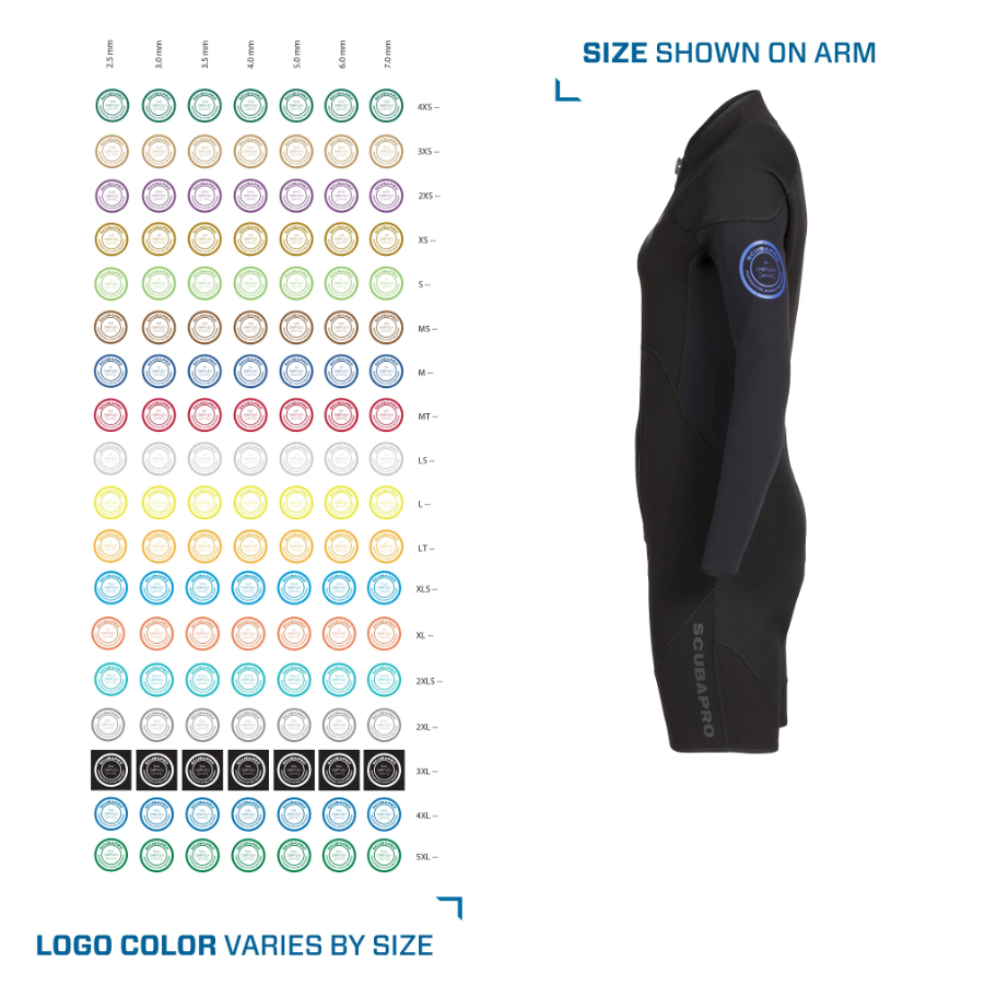 Scubapro Oneflex Steamer Caribbean Shorty 3mm Long Sleeve Wetsuit-