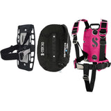Scubapro S-TEK Donut Wing 30 + S-TEK Pro Harness SS + Single Tank Adapter + Back Shoulder Waist Pad (Color Kit Installed)-Pink-