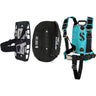 Scubapro S-TEK Donut Wing 30 + S-TEK Pro Harness SS + Single Tank Adapter + Back Shoulder Waist Pad (Color Kit Installed)-Turquoise-