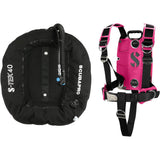 Scubapro S-TEK Donut Wing 40 + S-TEK Pro Harness SS + Back Shoulder Waist Pad-Pink-