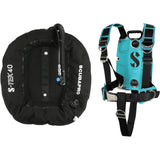 Scubapro S-TEK Donut Wing 40 + S-TEK Pro Harness SS + Back Shoulder Waist Pad-Turquoise-