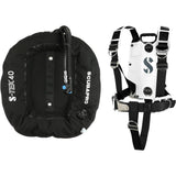 Scubapro S-TEK Donut Wing 40 + S-TEK Pro Harness SS + Back Shoulder Waist Pad-White-
