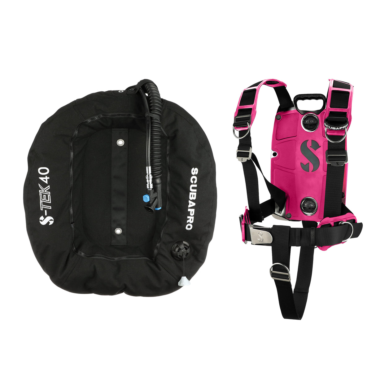 Scubapro S-TEK Donut Wing + S-TEK Pro Harness SS + Back Shoulder Waist Pad-