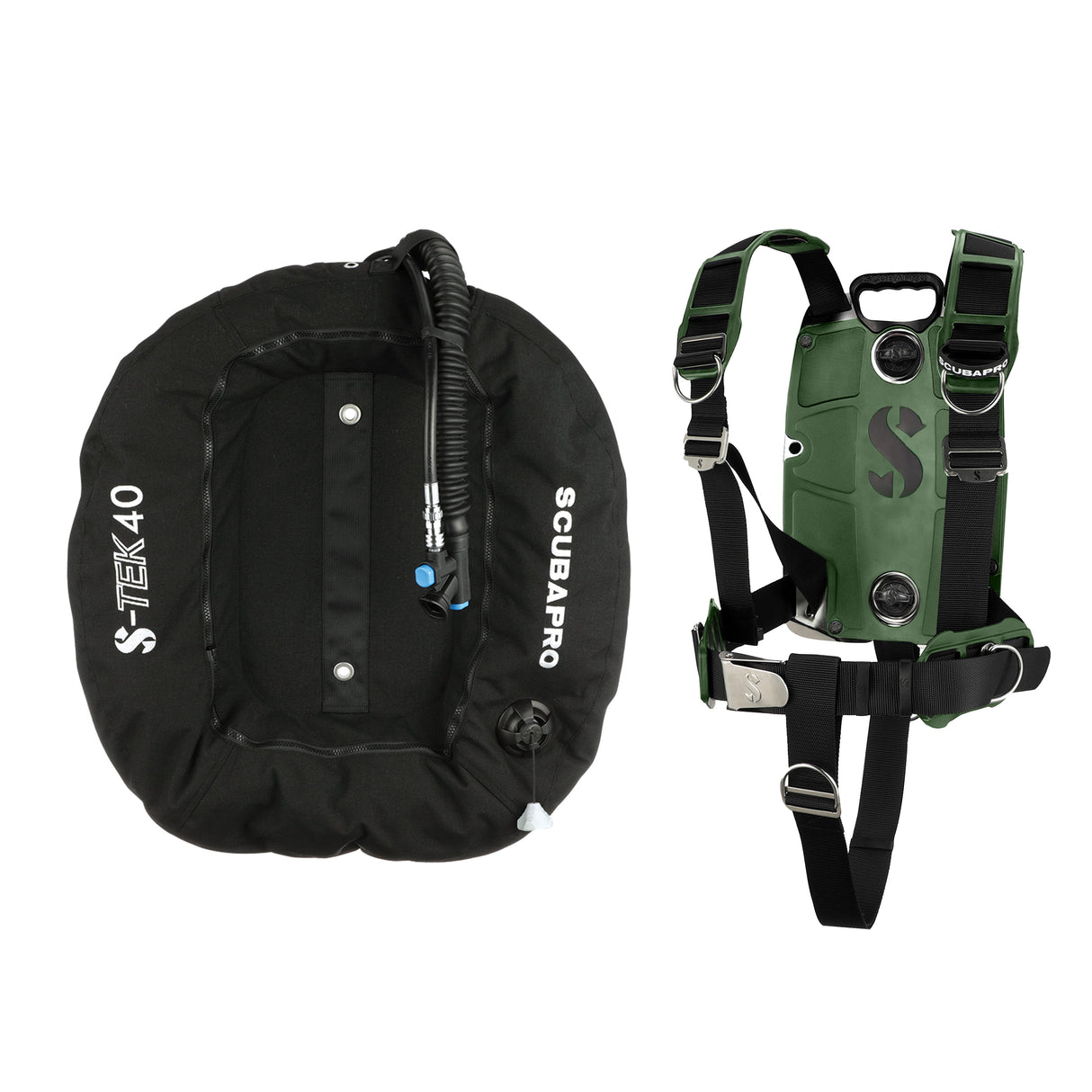Scubapro S-TEK Donut Wing + S-TEK Pro Harness SS + Back Shoulder Waist Pad-