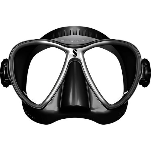 Scubapro Synergy 2 Twin Trufit Scuba Diving Mask w/ Comfort Strap-Black/Black/Silverw/comfortstrap-Black-
