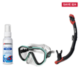 Seac Mask + Snorkel Package – Appeal Mask + Reverse Dry Snorkel + Free Mask Defog Spray — includes Seac Appeal Dive Mask, Se…