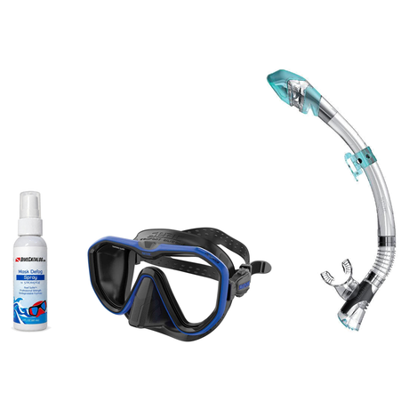 Seac Mask + Snorkel Package – Appeal Mask + Reverse Dry Snorkel + Free Mask Defog Spray — Blue, Seac Fast Tech Dry Adult Scu…