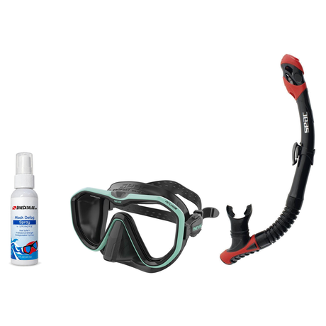 Seac Mask + Snorkel Package – Appeal Mask + Reverse Dry Snorkel + Free Mask Defog Spray — Tiffany, Seac Reverse Dry Snorkel