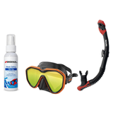 Seac Mask + Snorkel Package – Appeal Mask + Reverse Dry Snorkel + Free Mask Defog Spray — Mirrored Orange, Seac Reverse Dry…