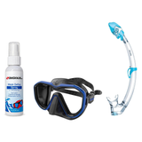 Seac Mask + Snorkel Package – Appeal Mask + Reverse Dry Snorkel + Free Mask Defog Spray — Blue, Seac Tribe Dry Scuba Diving…