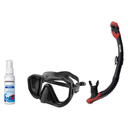 Seac Mask + Snorkel Package – Appeal Mask + Reverse Dry Snorkel + Free Mask Defog Spray — Black, Seac Reverse Dry Snorkel