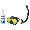 Seac Mask + Snorkel Package – Appeal Mask + Reverse Dry Snorkel + Free Mask Defog Spray — Mirrored Black, Seac Reverse Dry S…