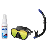 Seac Mask + Snorkel Package – Appeal Mask + Reverse Dry Snorkel + Free Mask Defog Spray — Mirrored Black, Seac Reverse Snork…