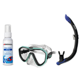 Seac Mask + Snorkel Package – Appeal Mask + Reverse Dry Snorkel + Free Mask Defog Spray — Clear Tiffany, Seac Reverse Snorke…