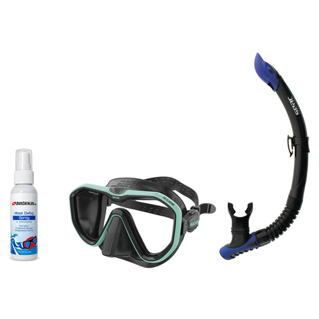 Seac Mask + Snorkel Package – Appeal Mask + Reverse Dry Snorkel + Free Mask Defog Spray — Tiffany, Seac Reverse Snorkel Anti…