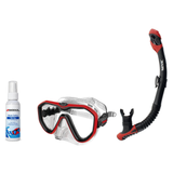 Seac Mask + Snorkel Package – Appeal Mask + Reverse Dry Snorkel + Free Mask Defog Spray — Clear Red, Seac Reverse Dry Snorkel