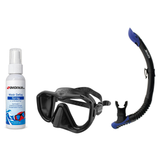 Seac Mask + Snorkel Package – Appeal Mask + Reverse Dry Snorkel + Free Mask Defog Spray — Black, Seac Reverse Snorkel Anti-S…