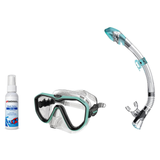Seac Mask + Snorkel Package – Appeal Mask + Reverse Dry Snorkel + Free Mask Defog Spray — Clear Tiffany, Seac Fast Tech Dry…