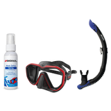 Seac Mask + Snorkel Package – Appeal Mask + Reverse Dry Snorkel + Free Mask Defog Spray — Red, Seac Reverse Snorkel Anti-Spl…