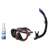 Seac Mask + Snorkel Package – Appeal Mask + Reverse Dry Snorkel + Free Mask Defog Spray — Red, Seac Reverse Snorkel Anti-Spl…