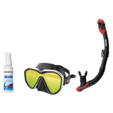 Seac Mask + Snorkel Package – Appeal Mask + Reverse Dry Snorkel + Free Mask Defog Spray — Mirrored White, Seac Reverse Dry S…