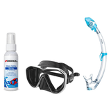 Seac Mask + Snorkel Package – Appeal Mask + Reverse Dry Snorkel + Free Mask Defog Spray — White, Seac Tribe Dry Scuba Diving…