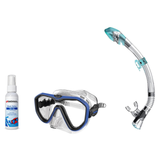 Seac Mask + Snorkel Package – Appeal Mask + Reverse Dry Snorkel + Free Mask Defog Spray — Clear Blue, Seac Fast Tech Dry Adu…