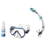 Seac Mask + Snorkel Package – Boss Mask + Reverse Dry Snorkel + Free Mask Defog Spray — Blue, Seac Fast Tech Dry Adult Scuba…