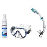 Seac Mask + Snorkel Package – Boss Mask + Reverse Dry Snorkel + Free Mask Defog Spray — Blue, Seac Fast Tech Dry Adult Scuba…