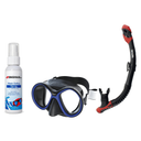 Seac Mask + Snorkel Package – Chiara Mask + Reverse Dry Snorkel + Free Mask Defog Spray — Black/Blue, Seac Reverse Dry Snork…