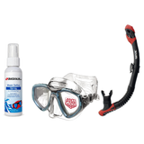 Seac Mask + Snorkel Package – Clear Anti-Fog Mask + Reverse Dry Snorkel + Free Mask Defog Spray — includes Seac Clear AT Scu…