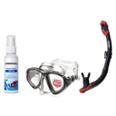 Seac Mask + Snorkel Package – Clear Anti-Fog Mask + Reverse Dry Snorkel + Free Mask Defog Spray — Black/Transparent, Seac Re…