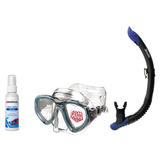 Seac Mask + Snorkel Package – Clear Anti-Fog Mask + Reverse Dry Snorkel + Free Mask Defog Spray — Aquamarine, Seac Reverse S…