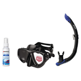 Seac Mask + Snorkel Package – Clear Anti-Fog Mask + Reverse Dry Snorkel + Free Mask Defog Spray — Black, Seac Reverse Snorke…