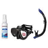 Seac Mask + Snorkel Package – Clear Anti-Fog Mask + Reverse Dry Snorkel + Free Mask Defog Spray — Black, Seac Reverse Snorke…