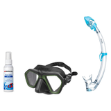 Seac Mask + Snorkel Package – Eagle Low Volume Mask + Reverse Dry Snorkel + Free Mask Defog Spray — Green Camouflage, Seac T…