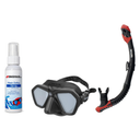 Seac Mask + Snorkel Package – Eagle Low Volume Mask + Reverse Dry Snorkel + Free Mask Defog Spray — Black/Silver, Seac Rever…