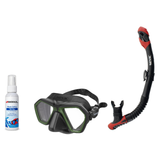 Seac Mask + Snorkel Package – Eagle Low Volume Mask + Reverse Dry Snorkel + Free Mask Defog Spray — Green Camouflage, Seac R…