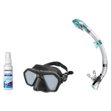 Seac Mask + Snorkel Package – Eagle Low Volume Mask + Reverse Dry Snorkel + Free Mask Defog Spray — Black/Silver, Seac Fast…