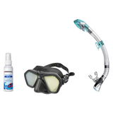 Seac Mask + Snorkel Package – Eagle Low Volume Mask + Reverse Dry Snorkel + Free Mask Defog Spray — Black/Yellow, Seac Fast…