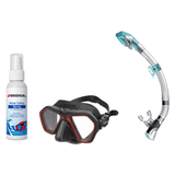 Seac Mask + Snorkel Package – Eagle Low Volume Mask + Reverse Dry Snorkel + Free Mask Defog Spray — Red, Seac Fast Tech Dry…