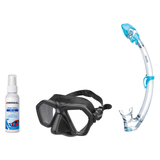 Seac Mask + Snorkel Package – Eagle Low Volume Mask + Reverse Dry Snorkel + Free Mask Defog Spray — Black, Seac Tribe Dry Sc…