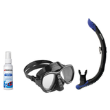 Seac Mask + Snorkel Package – Elba Adult Mask + Tribe Dry Snorkel + Free Mask Defog Spray — Black, Seac Reverse Snorkel Anti…
